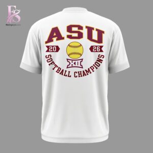 Stylish display of Arizona State Sun Devils 2026 Big 12 Softball Tournament Champions T shirt 3 with clean details and trendy look.