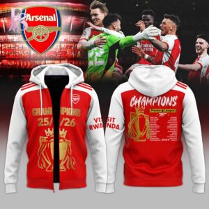 Stylish display of Arsenal 2026 Premier League Champions Hoodie 1 with clean details and trendy look.