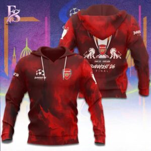 Stylish display of Arsenal F C Champions League Final Budapest 26 Final Shirt 2 with clean details and trendy look.