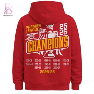 Stylish display of Arsenal F C Champions Premier League 2026 Hoodie 3 with clean details and trendy look.