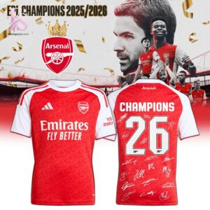 Stylish display of Arsenal FC Champions League Final EPL 2026 Jersey 1 with clean details and trendy look.