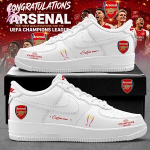 Stylish display of Arsenal UEFA Champions League 2026 Nike Air Force 1 2 with clean details and trendy look.