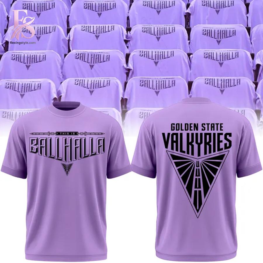 Stylish BALLHALLA Golden State Valkyries T Shirt 1 product with smooth finish and modern casual look.