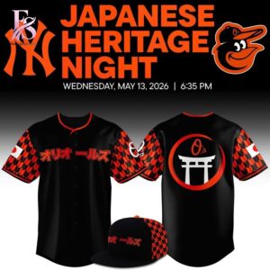 Stylish display of Baltimore Orioles 2026 Japanese Heritage Night Jersey 1 with clean details and trendy look.