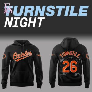 Stylish fashion apparel with modern casual design and comfortable everyday fit Baltimore Orioles Turnstile Night Signature Hoodie 1