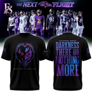 Stylish fashion apparel with modern casual design and comfortable everyday fit Baltimore Ravens 2026 Darkness There And Nothing More Shirt 1