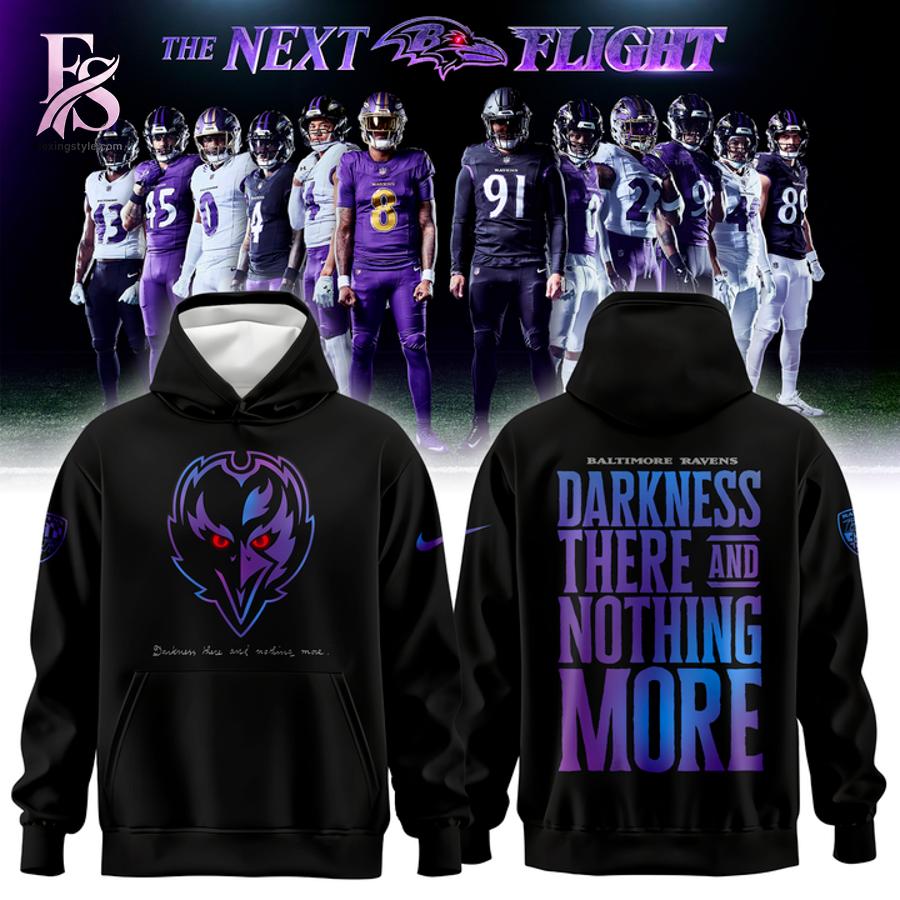 Stylish fashion apparel with modern casual design and comfortable everyday fit Baltimore Ravens 2026 Darkness There And Nothing More Shirt 3