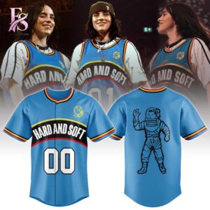 Stylish display of Billie Eilish x BB Club Hard and Soft Baseball Jersey 1 with clean details and trendy look.