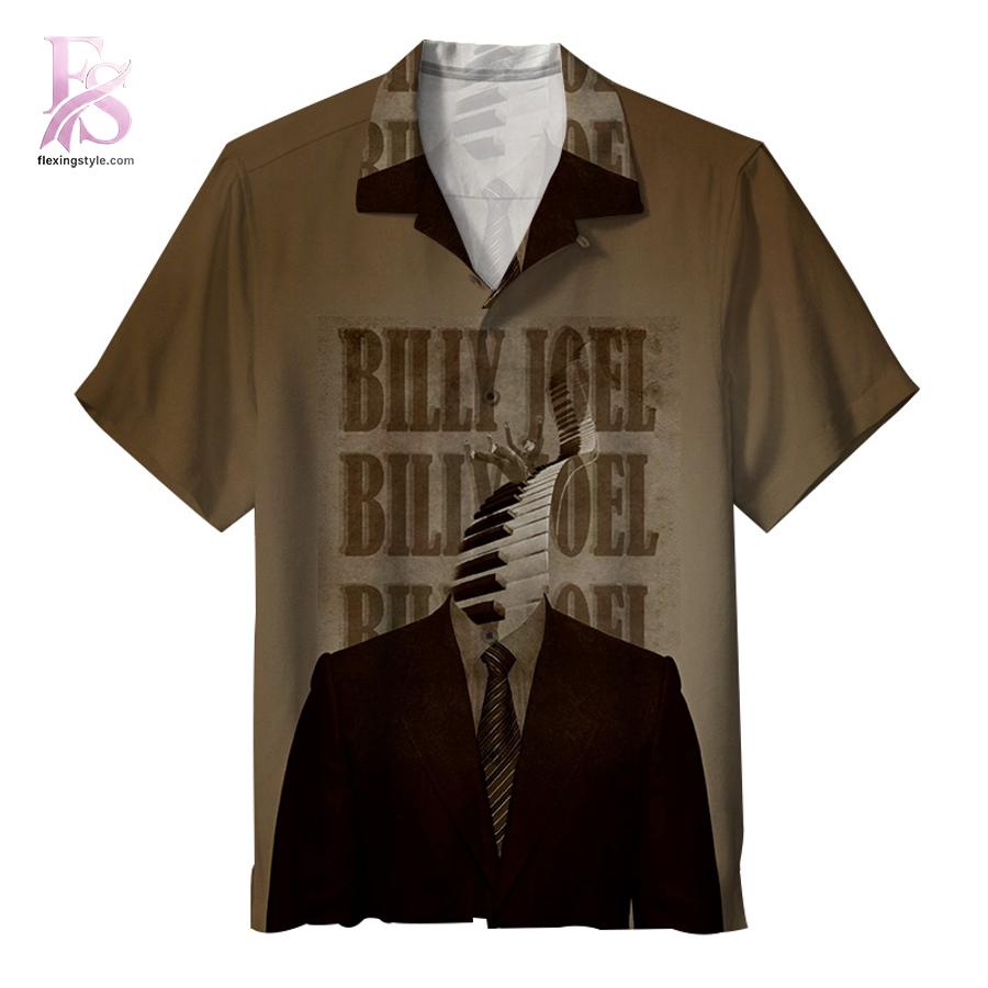 Billy Joel Hawaiian Shirt 1 showcasing a bold all-over album-inspired print