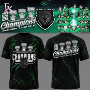 Binghamton Black Bears Champions Back To Back 2026 Shirt 1 combines a modern look with comfortable wearability.