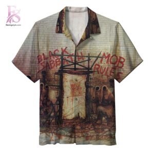 Contemporary fashion apparel in Black Sabbath Mob Rules Hawaiian Shirt 1 designed for effortless everyday outfits