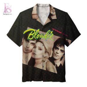 Tropical Hawaiian shirt with vibrant floral patterns and relaxed summer fit Blondie Eat to the Beat Album Hawaiian Shirt 1