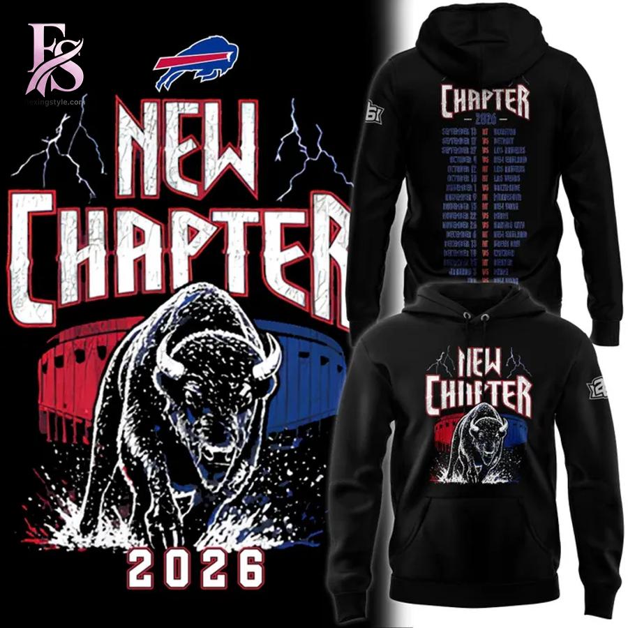 Trendy fashion product featuring premium fabric and contemporary streetwear style Buffalo Bills New Chapter 2026 Hoodie 1
