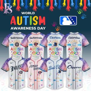 Stylish Choose Your MiLB Team x Autism Awareness Day Baseball Jersey 1 product with smooth finish and modern casual look.