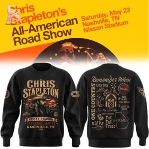 Trendy fashion product featuring premium fabric and contemporary streetwear style Chris Stapleton Live in Nashville 2026 Concert Shirt 3