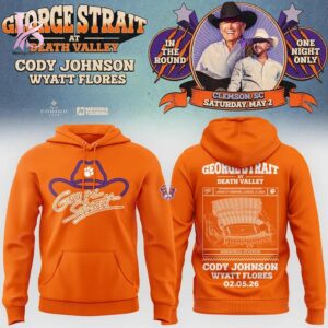 Stylish display of Clemson Football George Strait tour Memorial Stadium 2026 Hoodie 1 with clean details and trendy look.