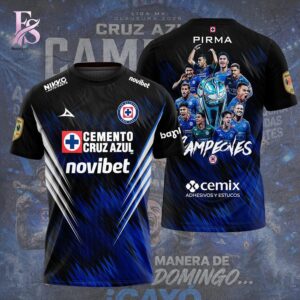 Trendy fashion product featuring premium fabric and contemporary streetwear style Cruz Azul Campeon del Clausura 2026 Shirt 1