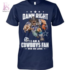 Damn Right I am A Cowboys Fan Win or Lose Shirt 1 combines a modern look with comfortable wearability.