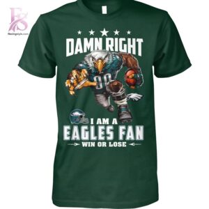 Damn Right I am A Eagles Fan Win or Lose Shirt 1 combines a modern look with comfortable wearability.