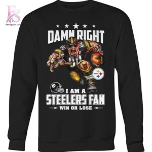 Damn Right I am A Steelers Fan Win or Lose Shirt 2 combines a modern look with comfortable wearability.