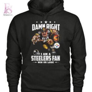 Damn Right I am A Steelers Fan Win or Lose Shirt 3 combines a modern look with comfortable wearability.