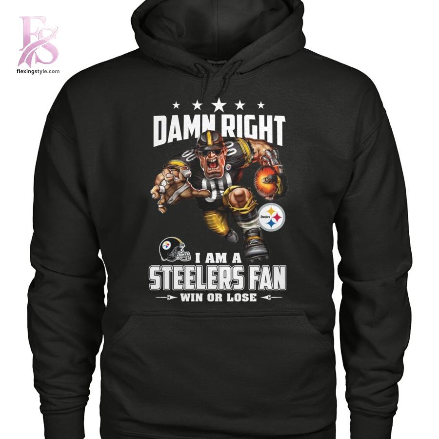 Damn Right I am A Steelers Fan Win or Lose Shirt 3 combines a modern look with comfortable wearability.