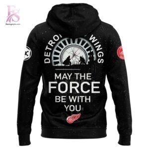 Stylish display of Detroit Red Wings x May the Force Be With You Night 2026 Hoodie 3 with clean details and trendy look.