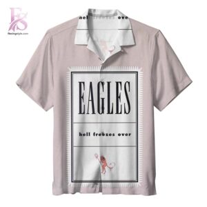 Lightweight Hawaiian shirt with palm leaf print perfect for beach vacations Eagles Hell Freezes Over Hawaiian Shirt 1