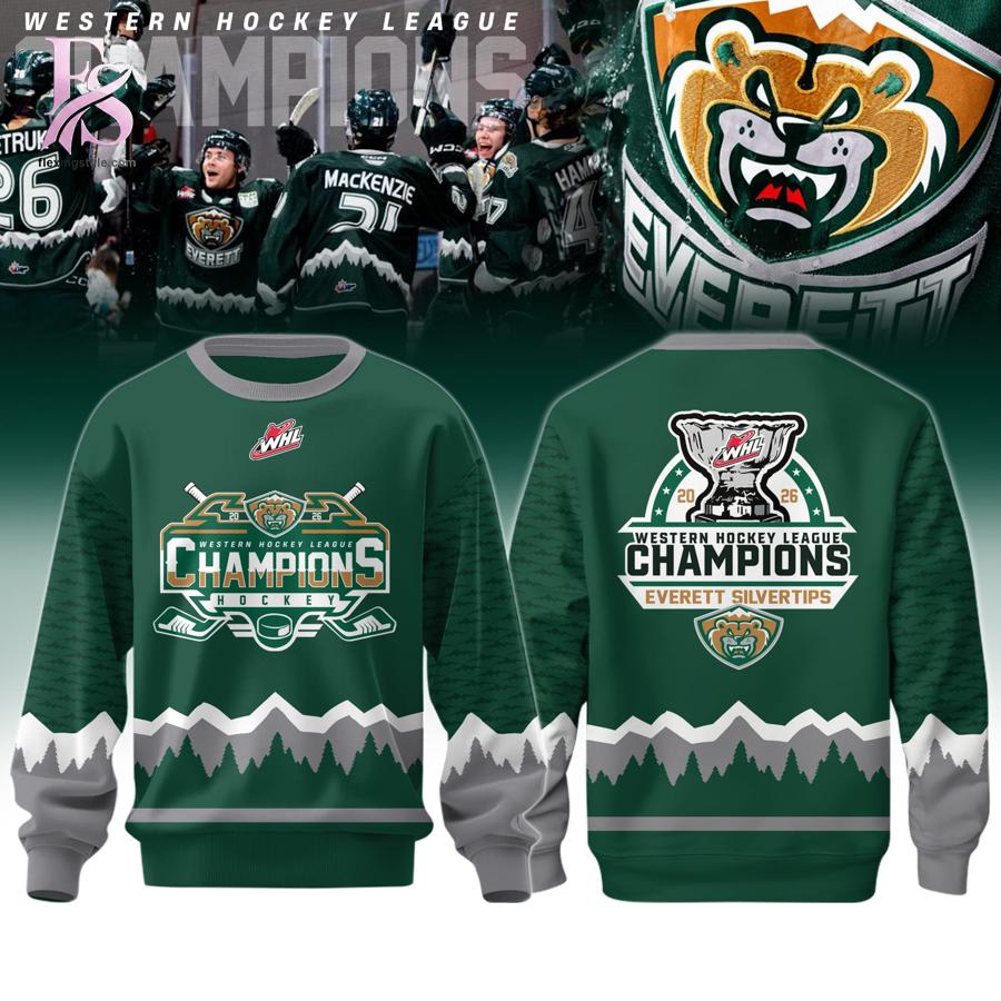 Stylish Everett Silvertips Champions Western Hockey League 2026 Shirt 2 with a modern look and comfortable everyday appeal.