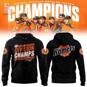 Stylish Fort Wayne Komets Black 2025 26 Central Division Champions Hoodie 1 designed for everyday comfort and casual fashion.