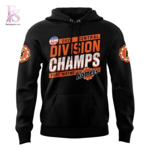 Stylish Fort Wayne Komets Black 2025 26 Central Division Champions Hoodie 2 designed for everyday comfort and casual fashion.