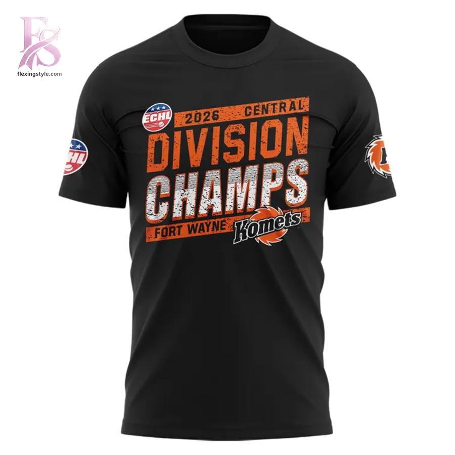 Fort Wayne Komets Central Division Champions 2026 T Shirt 2 combines a modern look with comfortable wearability.