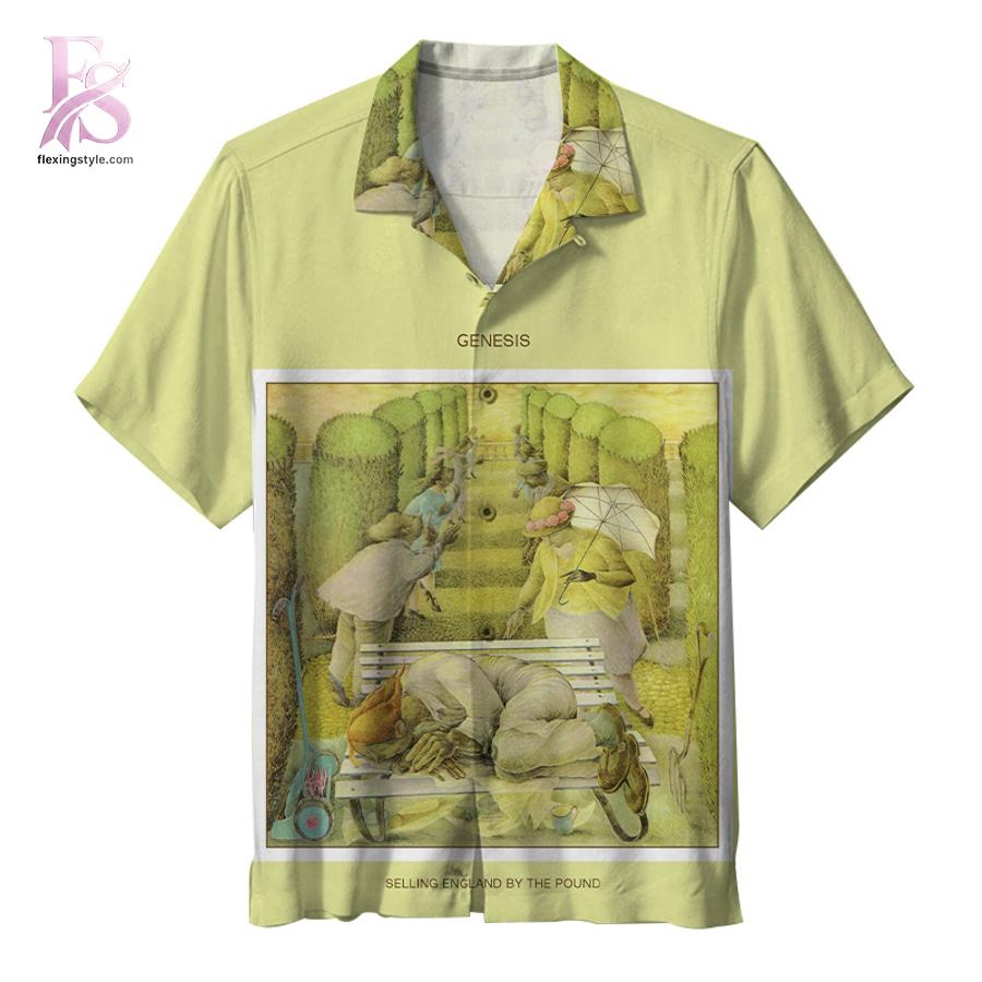 Contemporary fashion apparel in Genesis Selling England by the Pound Hawaiian Shirt 1 designed for effortless everyday outfits