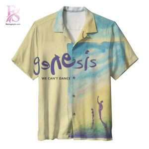 Casual Hawaiian shirt featuring colorful island inspired artwork and short sleeves Genesis We Can t Dance Hawaiian Shirt 1