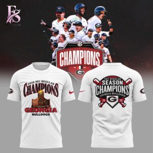 Stylish fashion apparel with modern casual design and comfortable everyday fit Georgia Bulldogs 2026 SEC Baseball Regular Season Champions Shirt 1