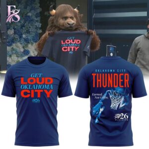 Stylish display of Get Loud Oklahoma City Thunder Basketball Playoffs Shirt 1 with clean details and trendy look.
