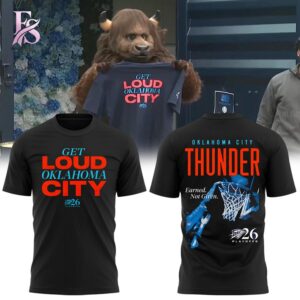 Stylish display of Get Loud Oklahoma City Thunder Basketball Playoffs Shirt 2 with clean details and trendy look.