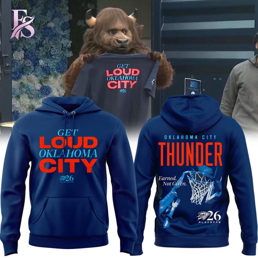Stylish display of Get Loud Oklahoma City Thunder Basketball Playoffs Shirt 3 with clean details and trendy look.