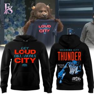 Stylish display of Get Loud Oklahoma City Thunder Basketball Playoffs Shirt 4 with clean details and trendy look.