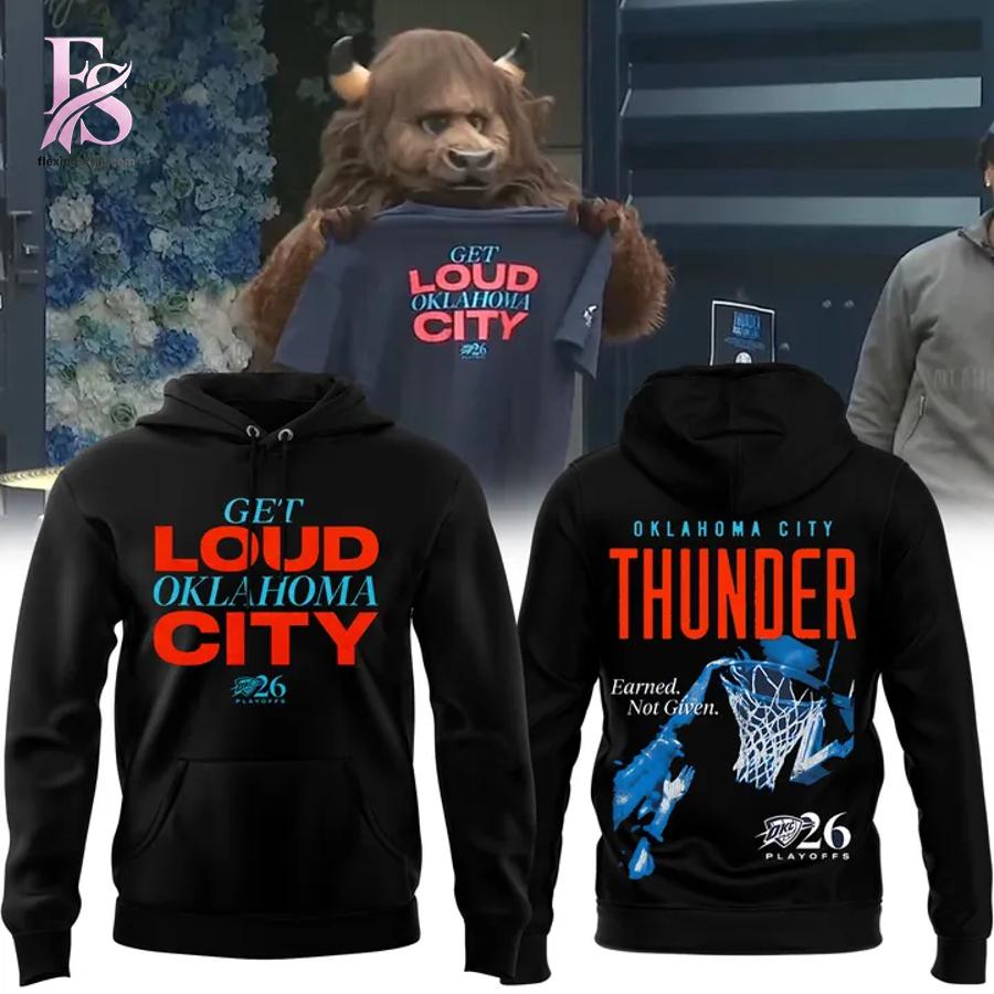 Stylish display of Get Loud Oklahoma City Thunder Basketball Playoffs Shirt 4 with clean details and trendy look.