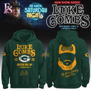 Stylish display of Green Bay Packers Luke Combs My Kinda Saturday Night Tour 2026 Shirt 3 with clean details and trendy look.