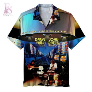 Lightweight Hawaiian shirt with palm leaf print perfect for beach vacations Hall Oates Bigger Than Both of Us Hawaiian Shirt 1