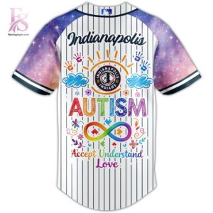 Indianapolis Indians Autism Awareness Baseball Jersey 3 combines a modern look with comfortable wearability.