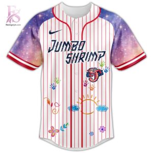Jacksonville Jumbo Shrimp Autism Awareness Baseball Jersey 2 combines a modern look with comfortable wearability.