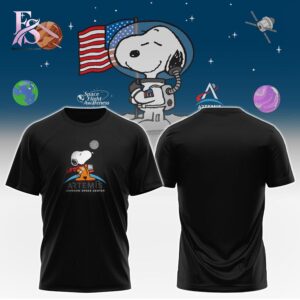 Stylish fashion product featuring modern design details and premium quality craftsmanship Johnson Space Center JSC Snoopy Artemis Shirt 1