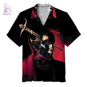 Judas Priest Stained Class Album Hawaiian Shirt 1 Hawaiian shirt featuring an album cover inspired music-themed design