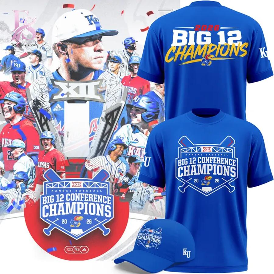 Stylish Kansas Baseball Big 12 champions 2026 T shirt 1 with a modern look and comfortable everyday appeal.