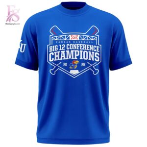 Stylish Kansas Baseball Big 12 champions 2026 T shirt 2 with a modern look and comfortable everyday appeal.