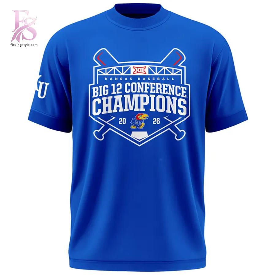 Stylish Kansas Baseball Big 12 champions 2026 T shirt 2 with a modern look and comfortable everyday appeal.
