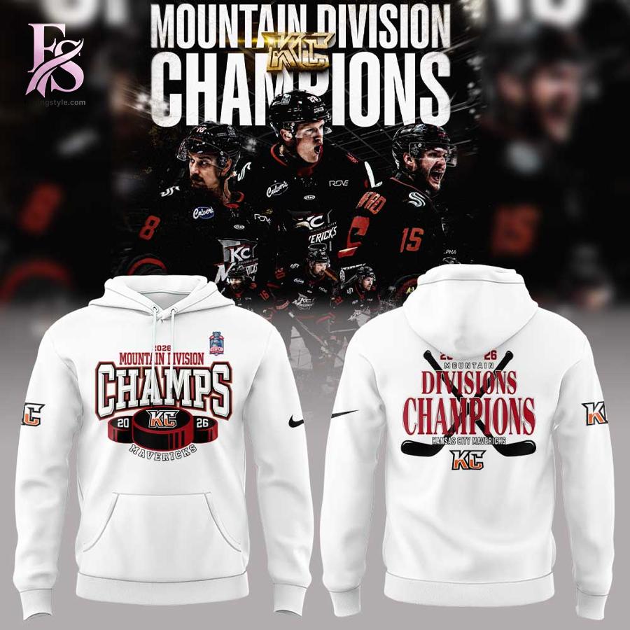 Stylish Kansas City Mavericks 2026 Mountain Division Champions Hoodie 1 with a modern look and comfortable everyday appeal.